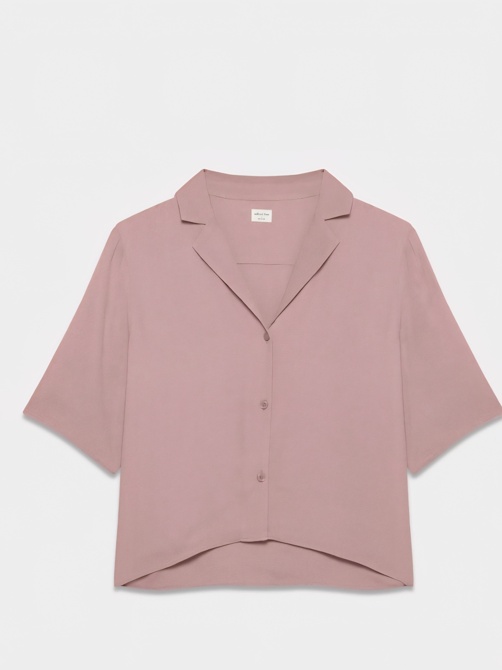 Wilfred Free Aritzia Short Sleeve Button Up Blouse In Mauve